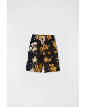 Jil Sander Brown Fibres Shorts - Black