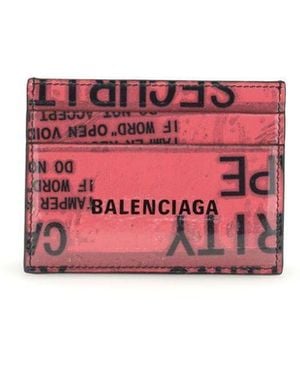 Balenciaga Tape Type Card Holder - Red