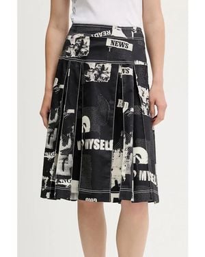 Desigual Printed Pleated Skirt - Black