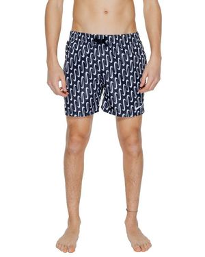 Nike Black Polyester Swim Shorts - Blue