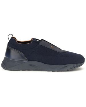 Santoni Blue Fabric Athletic Trainers