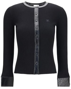 Courreges Black Viscose Cardigan - Blue