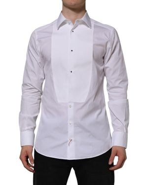 Dolce & Gabbana Bib Cotton Poplin Formal Shirt - Purple