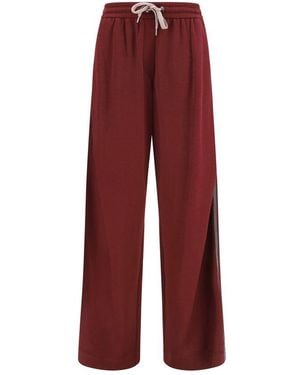 Brunello Cucinelli Bordeaux Cotton Athletic Pants - Red