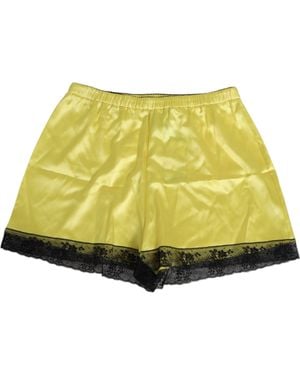 Dolce & Gabbana Satin Silk Mid Waist Underwear Shorts Co+05+Pa+Se - Yellow