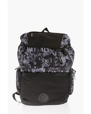 Versace Bicolor Polyester Backpack - Black