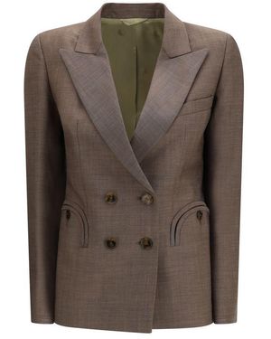 Blazé Milano Fleece Wool Blazer - Brown