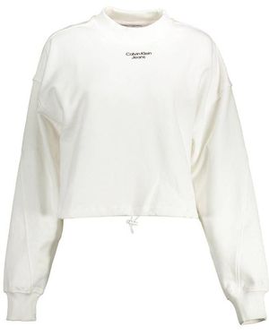 Calvin Klein Bianco Cotton Woman Sweatshirt - White