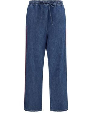 Valentino Garavani Blue Polyester Casual Trousers