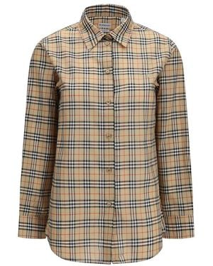Burberry Beige Cotton Pattern Shirt - Natural