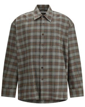 Our Legacy Flannel Check Borrowed Shirt - Grey