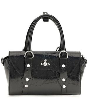 Vivienne Westwood Black Calf Leather Bos Taurus Shoulder Bag