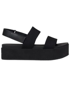 Calvin Klein Black Organic Cotton Platform Sandals