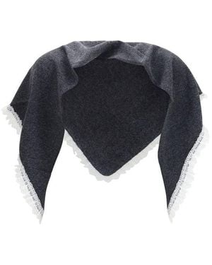 Ganni Gray Wool Oves Aries Scarf - Blue