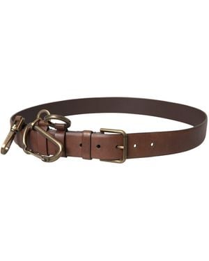 Dolce & Gabbana Calf Leather Metal Buckle Belt - Brown