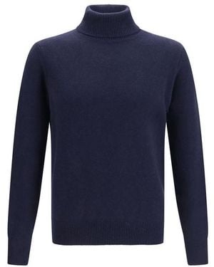Aragona Cashmere Blue Cashmere Turtleneck