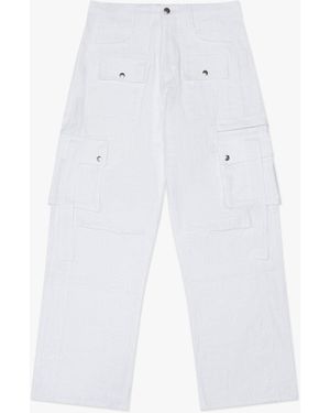 Rhude Linen Cargo Trousers - White