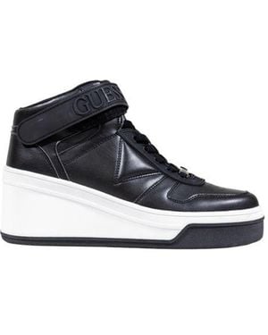 Guess Black Polyethylene Platform Trainers - Blue