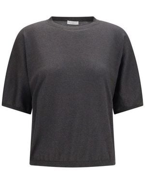Brunello Cucinelli Grey Cashmere Jumper - Black