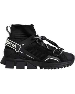Dolce & Gabbana Sorrento Socks Logo Sneakers Shoes - Black