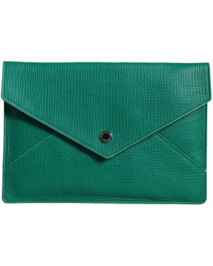 Dolce & Gabbana Leather Handbag Clutch Mini Purse Pouch Tablet Case - Green