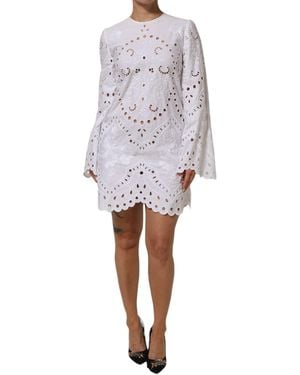 Dolce & Gabbana Cut Out A-Line Sheath Mini Dress Co+Pl - White
