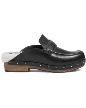 Brunello Cucinelli Black Leather Mules