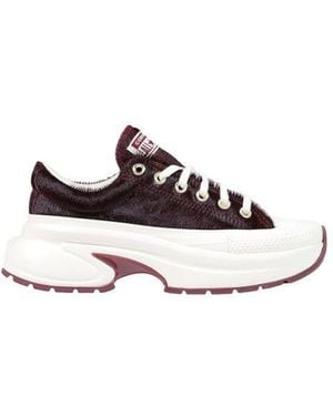 Converse Bordeaux Leather Chunky Sneakers - White