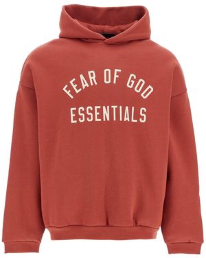 Fear Of God Oversized Crimson Cotton Hoodie - Red