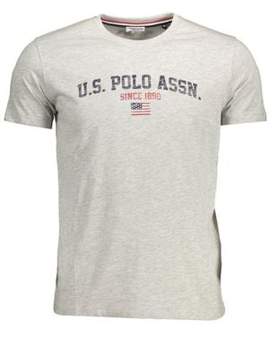 U.S. POLO ASSN. Grey Cotton Men Tshirt