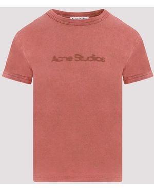 Acne Studios Logoed Cotton Crew-Neck Tee - Pink