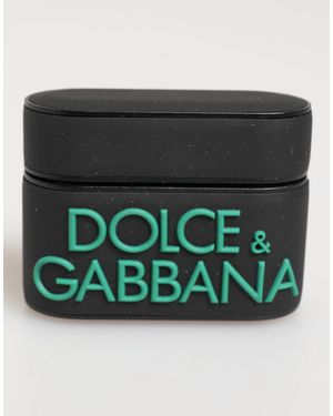 Dolce & Gabbana Mint Rubber Logo Embossed Accessory Airpods Case - Green