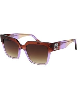 Replay Purple Plastic Sunglasses - Brown