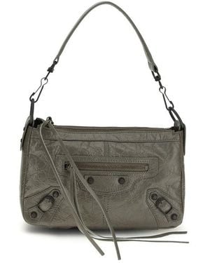 Balenciaga Bicolour Lamb Ovis Aries Aries Shoulder Bag - Grey