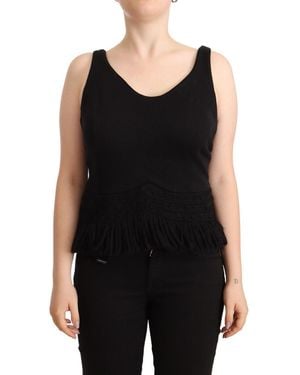 Ermanno Scervino Chic Sleeveless Designer Tank Top - Black