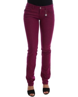 CoSTUME NATIONAL Purple Cotton Stretch Slim Denim Jeans