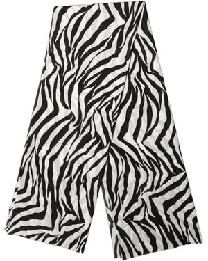 Dolce & Gabbana Black White Zebra Cotton Lace Stole Scarf