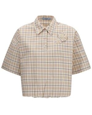 Prada Beige Fabric Pattern Shirt - Natural