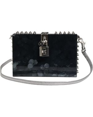 Dolce & Gabbana Black Acrylic Plexiglass Studded Dolce Box Clutch Bag