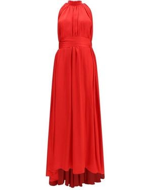 Sa Su Phi Multicolour Polyester Long Dress - Red