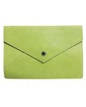 Dolce & Gabbana Green Leather Handbag Clutch Mini Purse Pouch Tablet Case