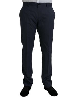 Dolce & Gabbana Wool Slim Fit Dress Formal Pants - Blue