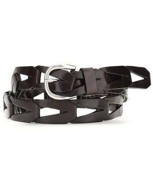 P.A.R.O.S.H. Black Calf Leather Bos Taurus Belt