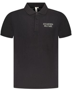 Accademia Militare Cotton Polo Shirt - Black