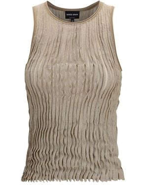 Giorgio Armani Beige Silk Shirt - Brown