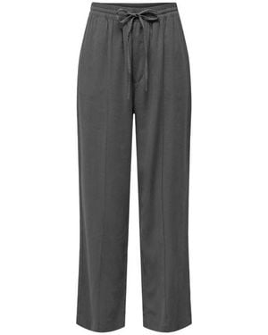Jacqueline De Yong Grey Viscose Casual Trousers