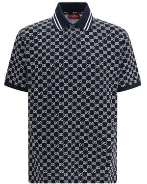 Gucci Multicolour Cotton Polo Shirt - Black