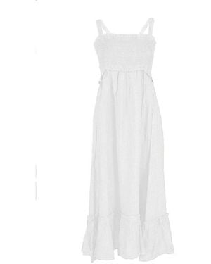 Yes-Zee Linen Casual Dress - White