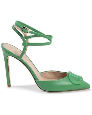 Dee Ocleppo Bicolour Leather Court Shoes - Green