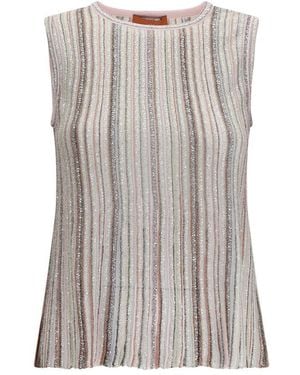 Missoni Multicolor Rayon Sleeveles T - Brown